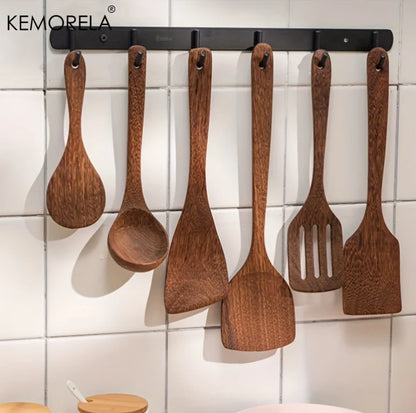 Teakhouten Keukengerei Set — Natuurlijk Mooi & Krasvrij