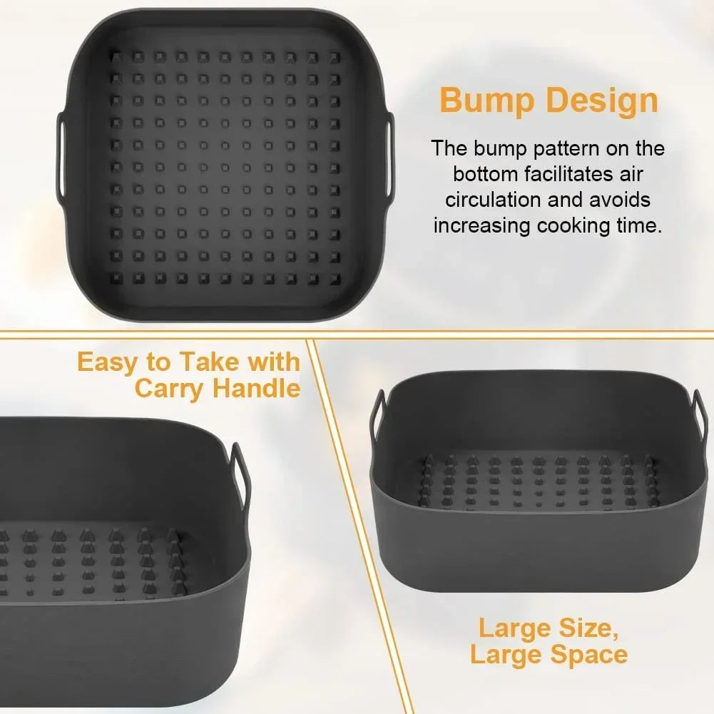 Siliconen Airfryer Bakje — Nooit Meer Vet Mandje Schrobben