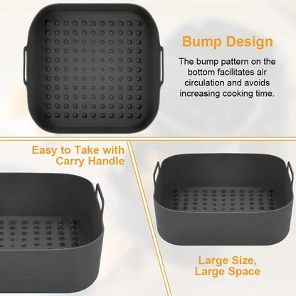 Siliconen Airfryer Bakje — Nooit Meer Vet Mandje Schrobben