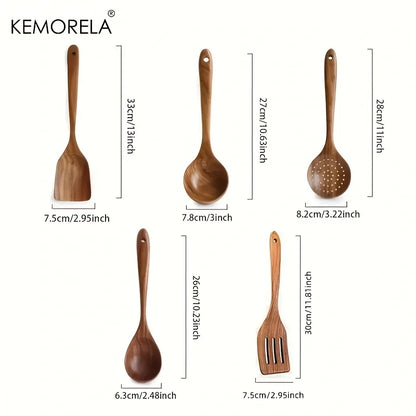 Teakhouten Keukengerei Set — Natuurlijk Mooi & Krasvrij