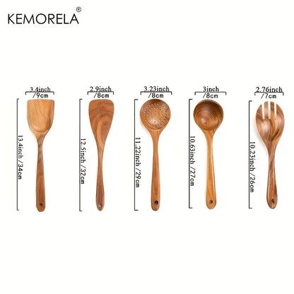 Teakhouten Keukengerei Set — Natuurlijk Mooi & Krasvrij