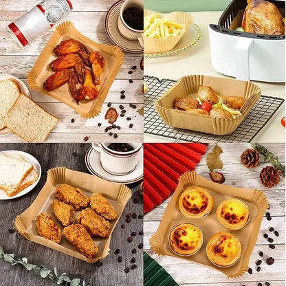 Airfryer Bakpapier (50 of 100 stuks) — Geen Schoonmaakwerk Meer
