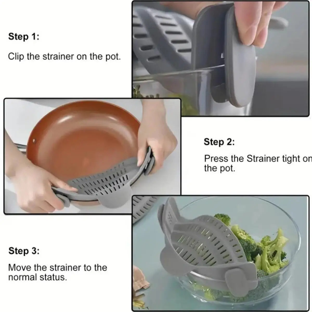 Universele Pannenzeef — Clip-On Afdruipzeef